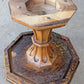 Vintage Antique Old Reclaimed Salvaged Solid Burled Walnut Wood Wooden Octagon Octagonal Pedestal Lamp End Side Accent Table Plant Stand