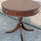 28" Diameter Antique Vintage Old Reclaimed Salvaged Colonial Drum SOLID Mahogany Wood Wooden Leather Top End Side Accent Lamp Stand Table