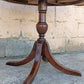 28" Diameter Antique Vintage Old Reclaimed Salvaged Colonial Drum SOLID Mahogany Wood Wooden Leather Top End Side Accent Lamp Stand Table
