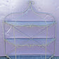Vintage Old Reclaimed Salvaged Regency Distressed Trapezoid Metal Wire Glass Wall Mounted Kitchen Room Shelf Shelves Hanging
