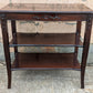Antique Vintage Old Reclaimed Salvaged 3 Tier Solid Mahogany Wood Wooden Side End Accent Table Lamp Plant Stand Nightstand Shelf