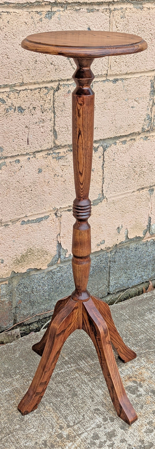 Vintage Antique Old Reclaimed Salvaged SOLID Oak Wood Wooden Lamp Plant End Side Hall Table Stand Shelf