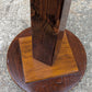 Vintage Antique Old Reclaimed Salvaged Handmade SOLID Mahogany Circular Wood Wooden Lamp Plant End Side Hall Table Stand Shelf
