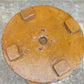 Vintage Antique Old Reclaimed Salvaged Handmade SOLID Mahogany Circular Wood Wooden Lamp Plant End Side Hall Table Stand Shelf