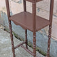 Vintage Antique Old Reclaimed Salvaged SOLID Wood Wooden End Side Hall Shelf Accent 2 Tier Table Plant Lamp Stand