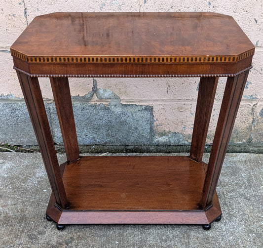 Antique Vintage Old Reclaimed Salvaged Imperial Furniture Co. SOLID Walnut Wood Wooden End Side Hall Shelf Accent Table Lamp Plant Stand