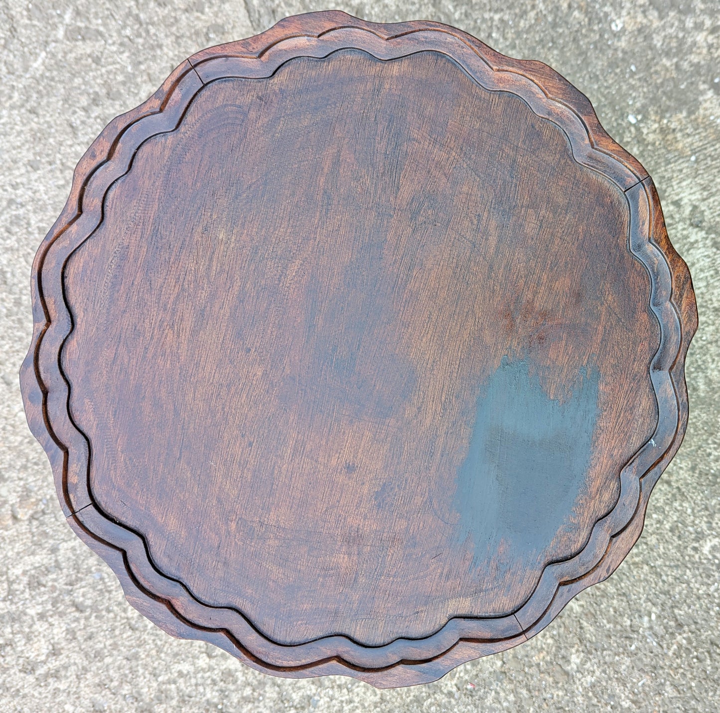 Antique Vintage Old Reclaimed Salvaged SOLID Walnut Wood Wooden 2 Tier Pie Crust Butler Dumbwaiter End Side Hall Dining Table Food Stand
