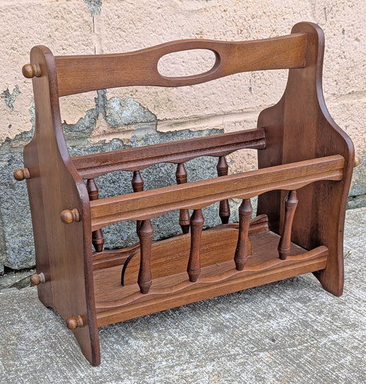 Vintage Old Reclaimed Salvaged SOLID Wood Wooden Newspaper Accent Decor Magazine Caddy Tool Box Storage Basket Rack Holder Bin Stand