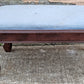 Vintage Antique Old Reclaimed Salvaged Bombay Company SOLID Wood Wooden Kneeling Bench Foot Stool Ottoman Stand Seat Blue Fabric