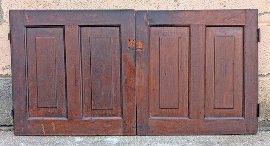 Pair 37"x19" Antique Vintage Old Reclaimed Salvaged SOLID Wood Wooden Cabinet Pantry Door 2 Raised Panels