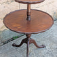 Antique Vintage Old Reclaimed Salvaged SOLID Mahogany Wood Wooden 2 Tier Pie Crust Butler Dumbwaiter End Side Hall Dining Table Food Stand