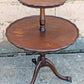 Antique Vintage Old Reclaimed Salvaged SOLID Mahogany Wood Wooden 2 Tier Pie Crust Butler Dumbwaiter End Side Hall Dining Table Food Stand