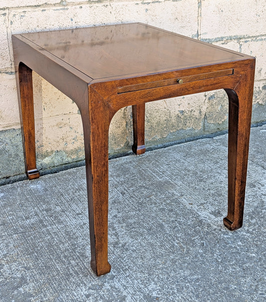 Vintage Antique Old Reclaimed Salvaged Henredon SOLID Mahogany Wood Wooden Side End Hall Table Night Stand Shelf Drawer