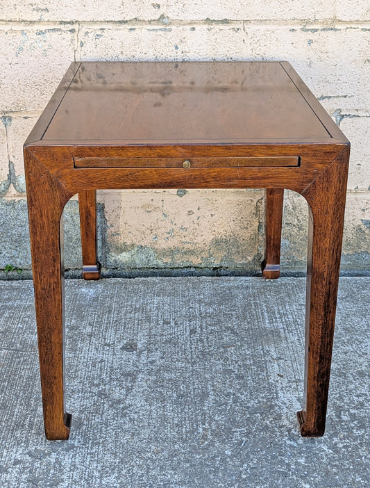 Vintage Antique Old Reclaimed Salvaged Henredon SOLID Mahogany Wood Wooden Side End Hall Table Night Stand Shelf Drawer