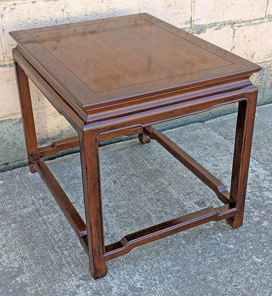 Vintage Antique Old Reclaimed Salvaged Henredon SOLID Mahogany Wood Wooden Side End Hall Table Night Stand Shelf Drawer