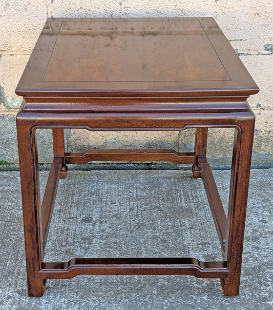 Vintage Antique Old Reclaimed Salvaged Henredon SOLID Mahogany Wood Wooden Side End Hall Table Night Stand Shelf Drawer