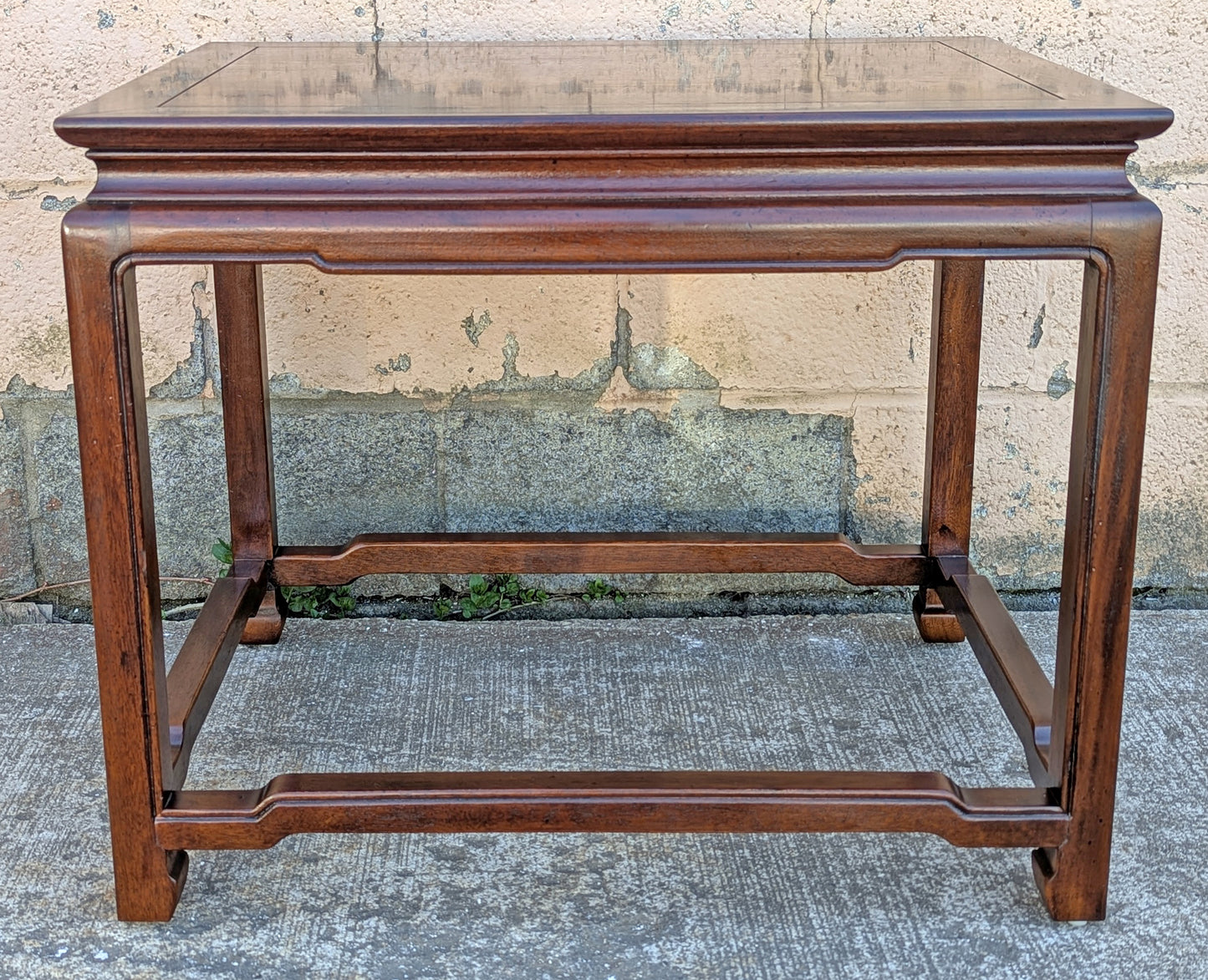 Vintage Antique Old Reclaimed Salvaged Henredon SOLID Mahogany Wood Wooden Side End Hall Table Night Stand Shelf Drawer
