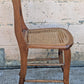 Pair of Vintage Antique Old Reclaimed Salvaged SOLID Mahogany Wood Wooden Side Dining Accent Chair Caned Seats Backrests