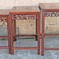 Set of Small Vintage Antique Old Solid Mahogany Wood Wooden Carved Serpentine Square Nesting Nested Stacked Stand Side Accent Tables