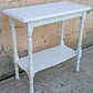 Antique Vintage Old Reclaimed Salvaged Carved Shabby Chic Style SOLID Wood Wooden End Painted Side Hall Shelf Accent 2 Tier Table Stand
