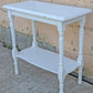 Antique Vintage Old Reclaimed Salvaged Carved Shabby Chic Style SOLID Wood Wooden End Painted Side Hall Shelf Accent 2 Tier Table Stand