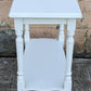 Antique Vintage Old Reclaimed Salvaged Carved Shabby Chic Style SOLID Wood Wooden End Painted Side Hall Shelf Accent 2 Tier Table Stand