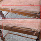 Antique Vintage Old Reclaimed Salvaged Thomasville Victorian Carved SOLID Wood Wooden Arm Bench Settee Chair Stool Lounge Fabric Seat