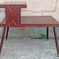 Pair of Vintage Antique Old Mid Century Atomic Era SOLID Wooden Wood & Formica Wooden 2 Tier End Side Accent Lamp Tables Night Stand Shelf