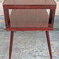 Pair of Vintage Antique Old Mid Century Atomic Era SOLID Wooden Wood & Formica Wooden 2 Tier End Side Accent Lamp Tables Night Stand Shelf