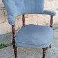 Antique Vintage Old Reclaimed Salvaged SOLID Hard Wood Wooden Fabric Upholstery Upholstered Armrest Armchair Side Lounge Seat Corner Tub Barrel Cushion Chair