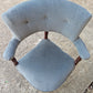 Antique Vintage Old Reclaimed Salvaged SOLID Hard Wood Wooden Fabric Upholstery Upholstered Armrest Armchair Side Lounge Seat Corner Tub Barrel Cushion Chair