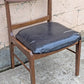 Vintage Antique Reclaimed Salvaged Mid-Century Modern SOLID Walnut Wood Wooden Side Dining Lounge Accent Chair Upholstered Vinyl Fabric Seat