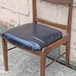 Vintage Antique Reclaimed Salvaged Mid-Century Modern SOLID Walnut Wood Wooden Side Dining Lounge Accent Chair Upholstered Vinyl Fabric Seat