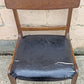 Vintage Antique Reclaimed Salvaged Mid-Century Modern SOLID Walnut Wood Wooden Side Dining Lounge Accent Chair Upholstered Vinyl Fabric Seat