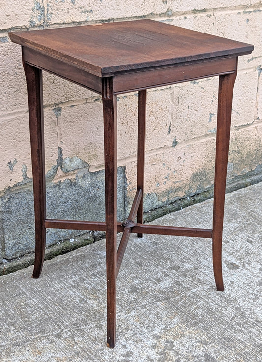 Antique Vintage Old Reclaimed Salvaged DISTRESSED SOLID Mahogany Wood Wooden Shelf Plant Pot Lamp Stand End Side Accent Table Nightstand