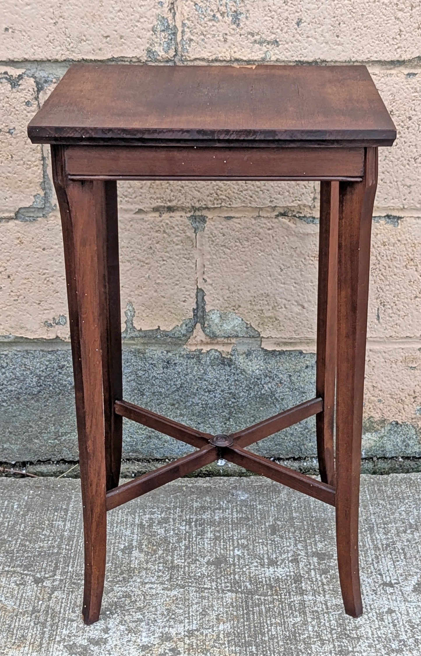 Antique Vintage Old Reclaimed Salvaged DISTRESSED SOLID Mahogany Wood Wooden Shelf Plant Pot Lamp Stand End Side Accent Table Nightstand