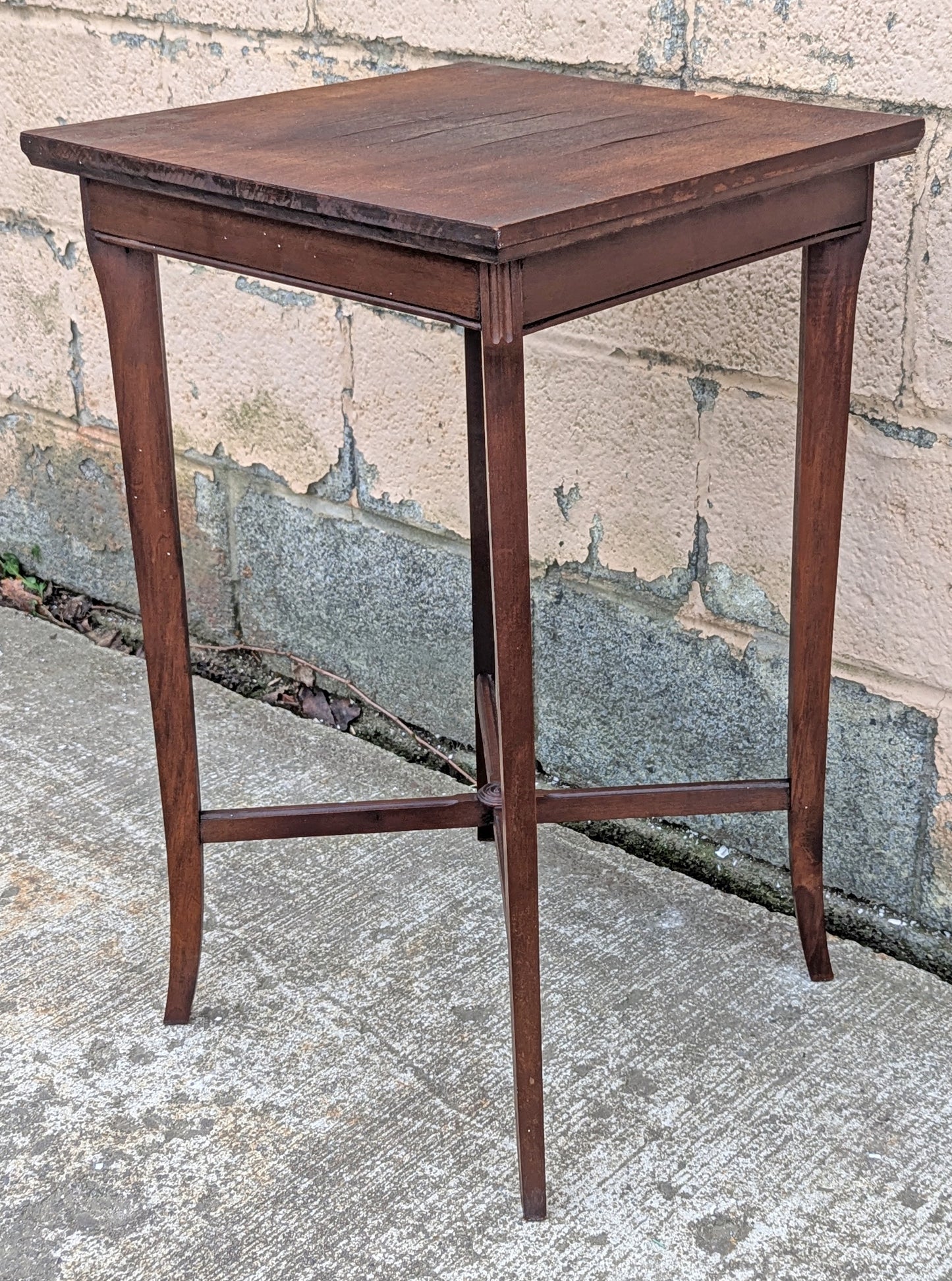 Antique Vintage Old Reclaimed Salvaged DISTRESSED SOLID Mahogany Wood Wooden Shelf Plant Pot Lamp Stand End Side Accent Table Nightstand