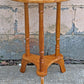 17" Round Vintage Antique Old SOLID Wood Wooden Side End Accent Foyer Pedestal Table Lamp Plant Table Shelf Stand