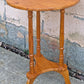 17" Round Vintage Antique Old SOLID Wood Wooden Side End Accent Foyer Pedestal Table Lamp Plant Table Shelf Stand