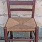 Antique Old Ladderback Reclaimed Salvaged SOLID Hardwood Wood Wooden Dining Accent Side Rattan Seagrass Chair Seat