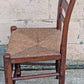 Antique Old Ladderback Reclaimed Salvaged SOLID Hardwood Wood Wooden Dining Accent Side Rattan Seagrass Chair Seat