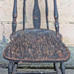 Antique Vintage Old Reclaimed Salvaged Shabby Chic Distressed Windsor Solid Hardwood Wood Wooden Spindle Back Dining Side Accent Chair