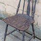 Antique Vintage Old Reclaimed Salvaged Shabby Chic Distressed Windsor Solid Hardwood Wood Wooden Spindle Back Dining Side Accent Chair