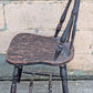 Antique Vintage Old Reclaimed Salvaged Shabby Chic Distressed Windsor Solid Hardwood Wood Wooden Spindle Back Dining Side Accent Chair