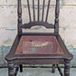 Antique Vintage Old Victorian Eastlake SOLID Wood Wooden Carved Side Dining Accent Desk Chair Caned Cane Seat