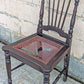 Antique Vintage Old Victorian Eastlake SOLID Wood Wooden Carved Side Dining Accent Desk Chair Caned Cane Seat