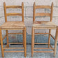 Vintage Antique Old Reclaimed Salvaged Ladderback Reclaimed Salvaged SOLID Wood Wooden Dining Accent Side Rattan Seagrass Chair Seat