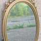 31"H Vintage Antique Old Syroco Regency Neo Classical Distressed Style Ornate Decorative Carved Decor Wall Oval Mirror Glass