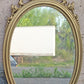 31"H Vintage Antique Old Syroco Regency Neo Classical Distressed Style Ornate Decorative Carved Decor Wall Oval Mirror Glass