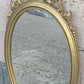 31"H Vintage Antique Old Syroco Regency Neo Classical Distressed Style Ornate Decorative Carved Decor Wall Oval Mirror Glass